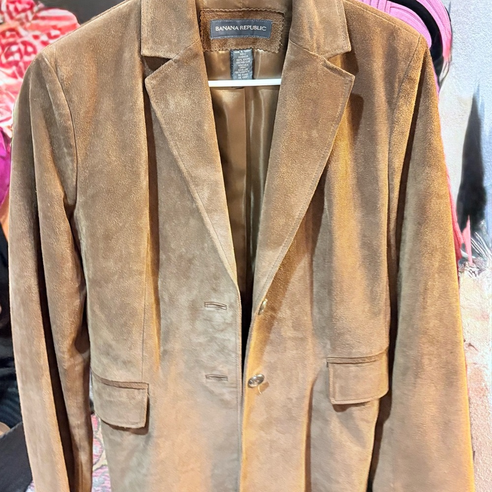 Banana Republic Suede Blazer in Tan